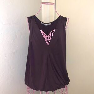 🎁Like New Max Studio Brown Gray sleeveless blouse #6707T39- Medium (8-10)